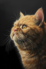 Scottish Straight cat (Colored Pencil) - Originated in Scotland, known for their straight ears and calm, affectionate personality 