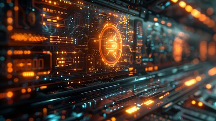 A high-tech illustration of Network Nexus, showing a holographic projection of a network with nodes and links pulsating with light as data travels through them, set in a futuristic control room.