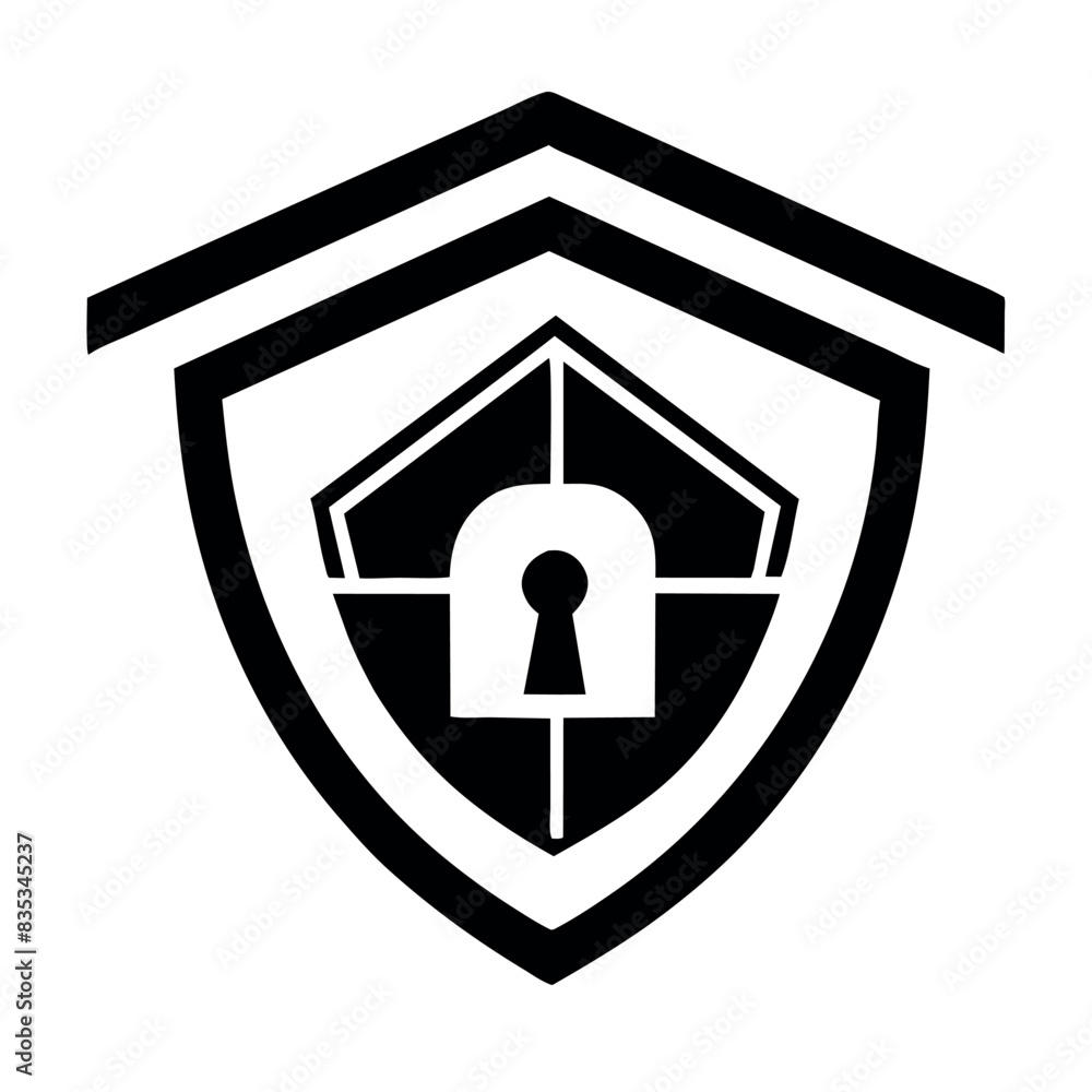 Canvas Prints Security Shield logo vector art illustration, a Strong Sign security logo isolated white background