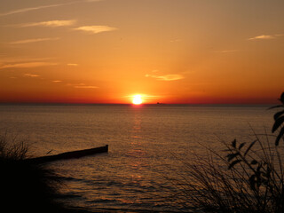 Sunset on the Baltic Sea in Markgrafenheide near Rostock