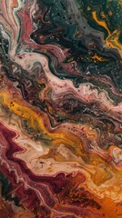 an abstract texture that looks like the surface of a marble, with swirls of color and a glossy finish.