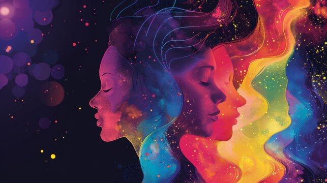 A colorful infographic outlining the mental and physical health challenges faced by LGBTQ individuals, promoting awareness and understanding