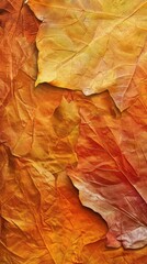 an abstract background that feels like a vibrant autumn leaf, with warm colors and a slightly crinkled texture.