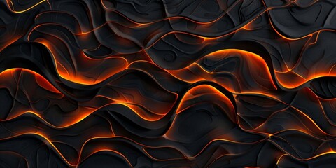 Obraz premium black wallpaper design with abstract wave lines