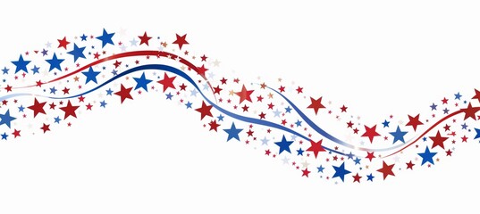 ed, white and blue stars arranged in an American flag pattern without a background, perfect for creating designs celebrating the fourth of July or US national events Generative AI
