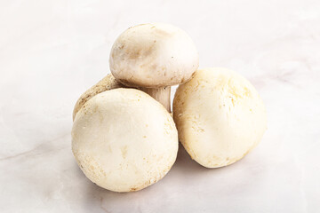 Natural organic ripe champignon mushrooms