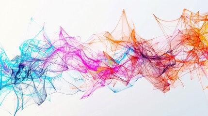 Abstract art of combining digital and wave, seamlessly integrating on white background