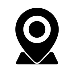 Black Location Pin Icon Vector Illustration - Simple Map Marker Symbol