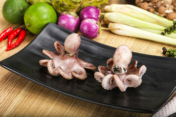 Delicous luxury seafood - boiled octopus