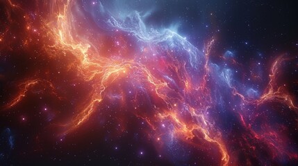 Realistic nebula, colorful space, and neon neon on a space background.
