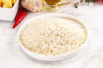 Dry Arborio rice for risotto