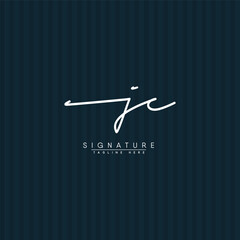 JC Initial Letter Signature Logo Template - Handwritten Vector Logo Template