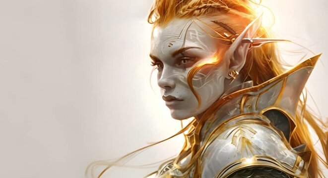 Concept Art of a Female Dark Elf Warrior in Heavy Armor. Concept Fantasy, Dark Elf, Warrior, Concept Art, Heavy Armor