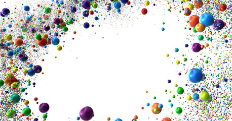  Multicolored confetti on white
