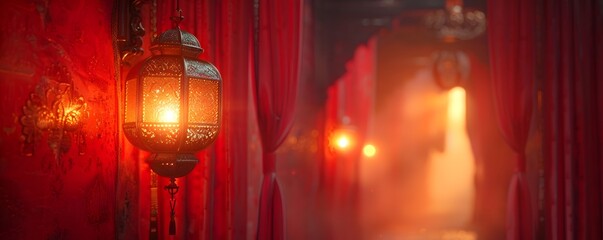 Exquisite Arabic Frame Showcasing Opulent Craftsmanship and Vibrant Red Hues