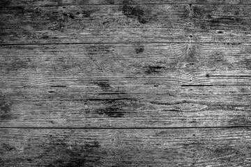 Rustic Weathered Wooden Planks Background Texture in Black and White for Design and Decoration...