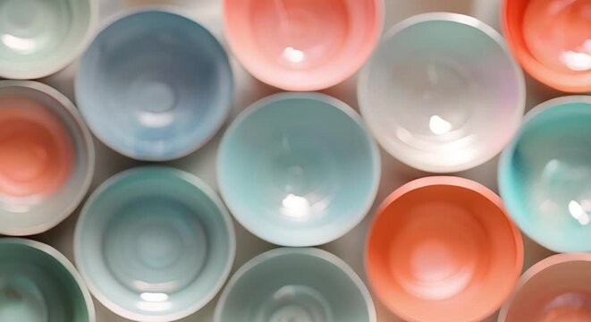 A variety of colors were used to create a collection of the same item. Concept Colorful Collection, Diversity in Design, Vibrant Assortment, Multicolored Items, Creative Color Palette