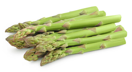 fresh asparagus isolated on white background with full depth of field