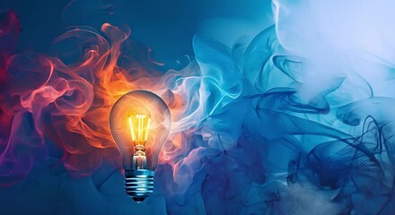 Vibrant lightbulb representing creative brainstorming and innovative ideas in colorful glow. Concept Creativity, Innovative Ideas, Colorful Glow, Vibrant Lightbulb, Brainstorming
