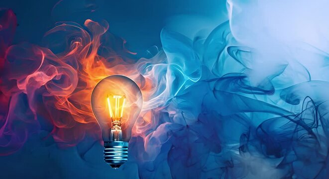 Vibrant lightbulb representing creative brainstorming and innovative ideas in colorful glow. Concept Creativity, Innovative Ideas, Colorful Glow, Vibrant Lightbulb, Brainstorming