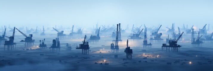 Obraz premium Pumpjack in oil field drilling to extract oil and natural gas out from ground.