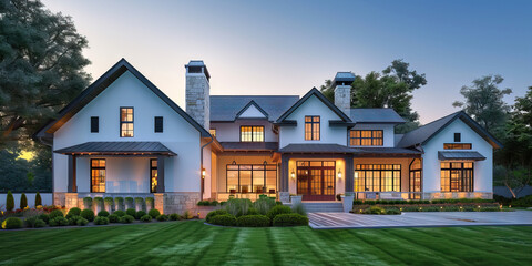 Traditional Modern Home: A home that blends traditional architectural styles with modern amenities like smart home technology, energy-efficient systems, and sustainable materials