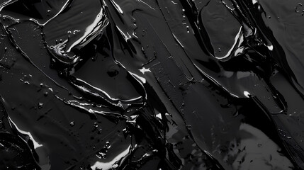 Black oil background, black paint, black texture, closeup, glossy, highdefinition 