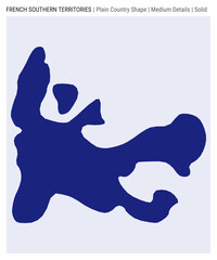 Fototapeta premium TAAF plain country map. Medium details. Solid style. Shape of TAAF. Vector illustration.