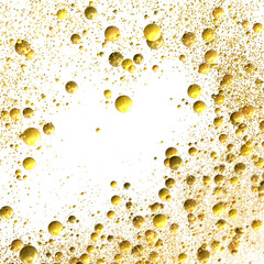 Cascading Celebration: Striking 3D Illustration Showcasing an Abundance of gold Confetti