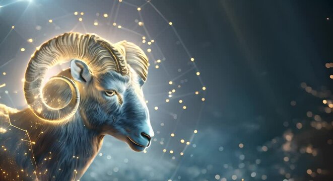 "Aries Astrology Calendar Featuring Zodiac Signs on Cosmic Blue Background". Concept Astrology, Aries Sign, Zodiac Signs, Cosmic Background, Blue Theme