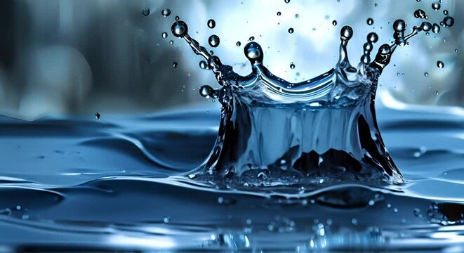 Single water droplet on white background. Concept Water Photography, High-Speed Capture, Abstract Art, Minimalistic Shot, Macro Focus
