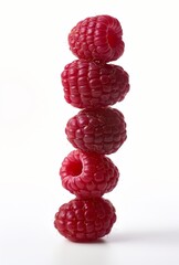 Raspberry on white background.