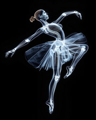 X-ray Image of Ballet Dancer in Mid-Performance