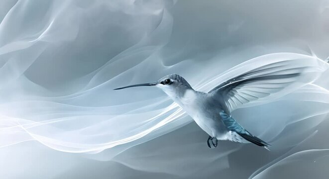 Efficient data flow like a hummingbird in flight harmonious and seamless. Concept Efficient Data Flow, Harmonious Operations, Seamlessness, Fluid Performance, Dynamic Workflow