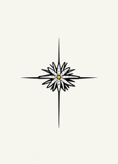 Hand drawn stars and circles for decoration. Spiritual symbol celestial space. Magic talisman isolated on white background, Abstract green elegant mandala pattern. Round ornament. Vector illustration
