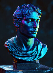statue of a person in the night
