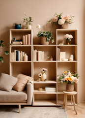 lamp, armchair, luxury, wall, decoration, wood, book, style, couch, nobody, bedroom, indoors
