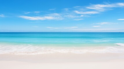 Obraz premium Beautiful Beach Scene with Turquoise Water and White Sands on a Calm Sunny Day