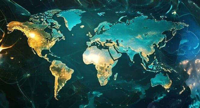 Global map showcases environmental data from crowdsourcing efforts in climate activism. Concept Climate Activism, Environmental Awareness, Crowdsourcing, Global Map, Data Visualization