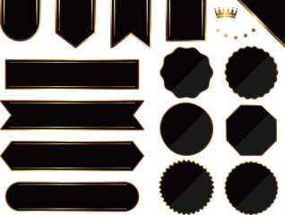 高級感のあるフレーム15種セット　ブラック＆ゴールド