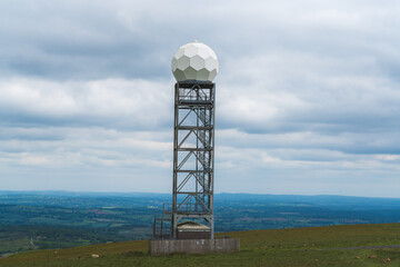 Weather radar at the summit of Titterstone Clee hill in Shropshire, UK