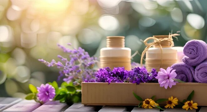Unboxing ecofriendly wellness items from subscription box in tidy setting. Concept Eco-Friendly Wellness, Subscription Box Unboxing, Tidy Table Setting
