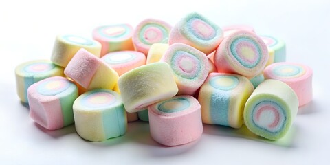 marshmallow background on a white background