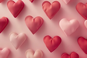 Minimalist heart shapes in light red and pink, symbolizing cardiovascular health