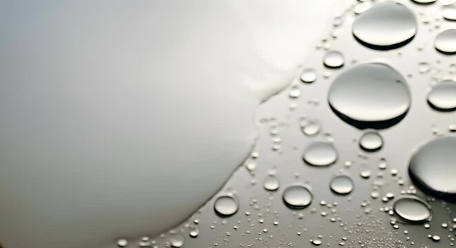 Condensation on a white surface. Concept Photography, Water droplets, Reflections, Macro, Texture