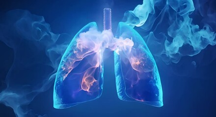 Abstract depiction of human lungs and respiratory system anatomy disease and treatment. Concept Human Lung Anatomy, Respiratory System, Disease, Treatment, Abstract Art