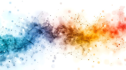 Fototapeta premium Abstract Network Connections with Colorful Bokeh Background