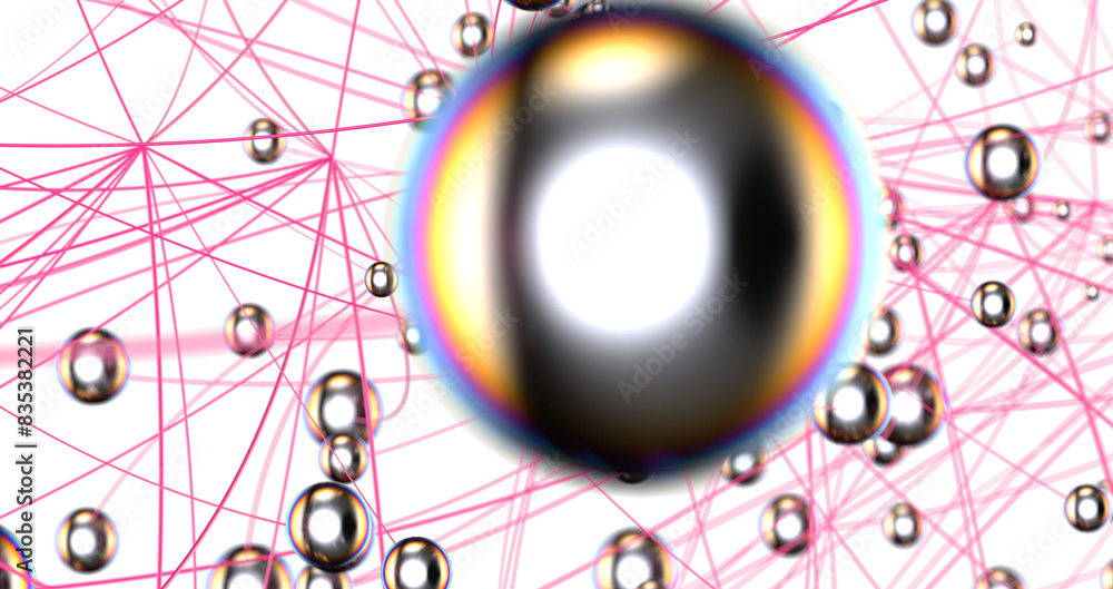 Poster Global network background. Connecting triangles. Globe of the earth. abstract planet in space. 3d rendering