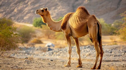Camel in the Desert Image of a Camel in its Natural Habitat
