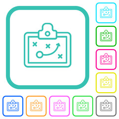 Clipbord game plan outline vivid colored flat icons